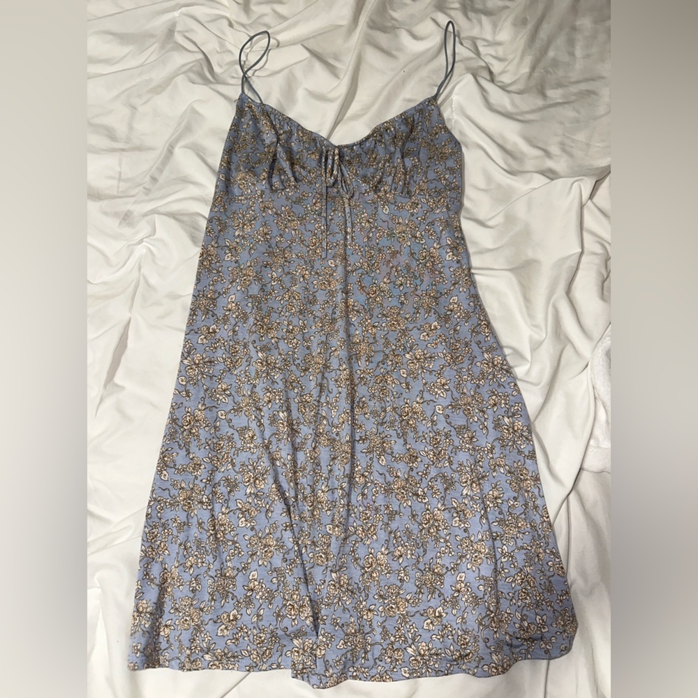 Floral Blue and White Dress